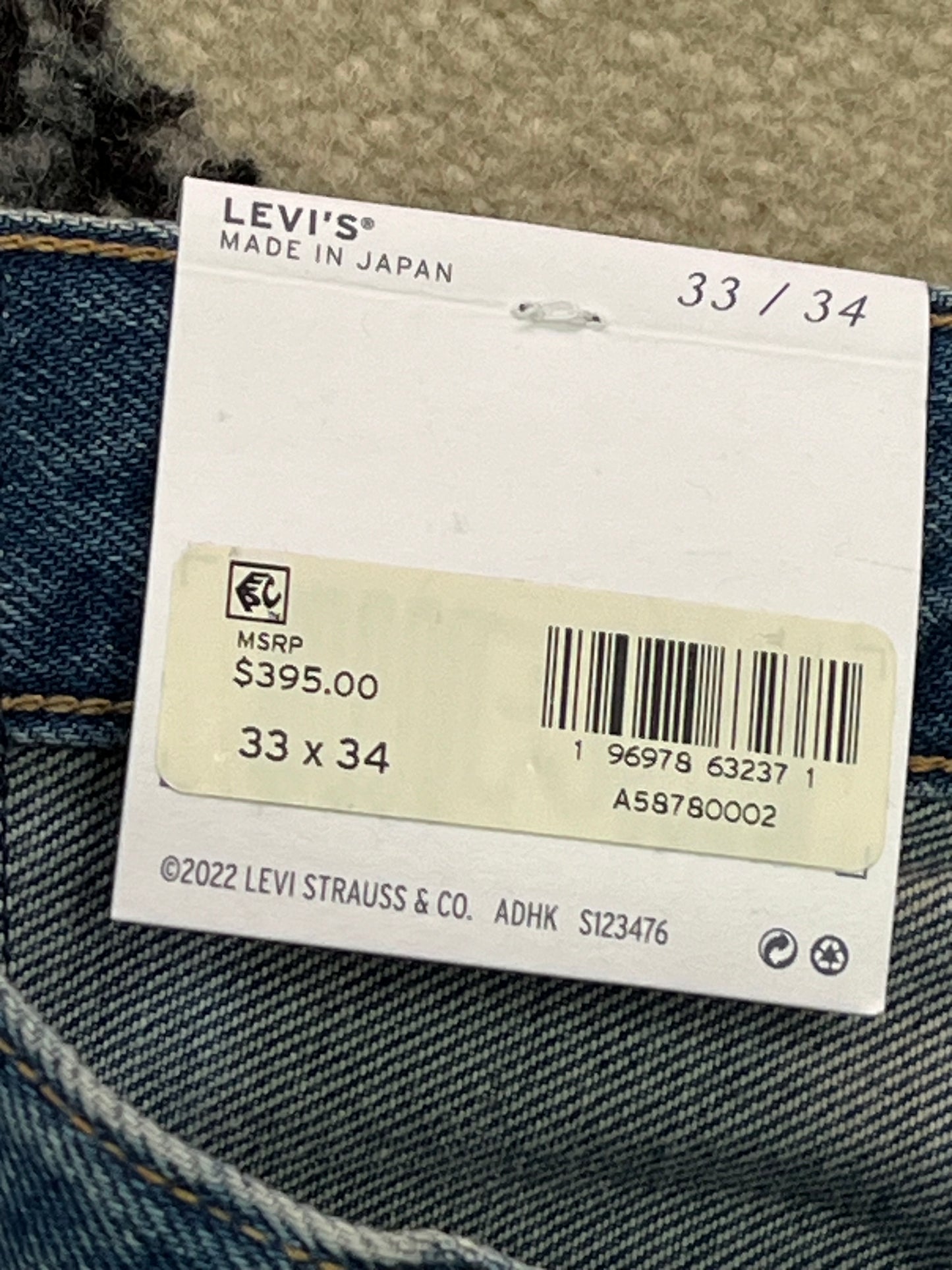 Levi 501 Selvedge Denim Jeans Made In Japan 33w 34L