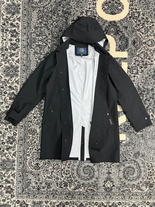 POLO RALPH LAUREN performance trench coat water resist rain Black  jacket