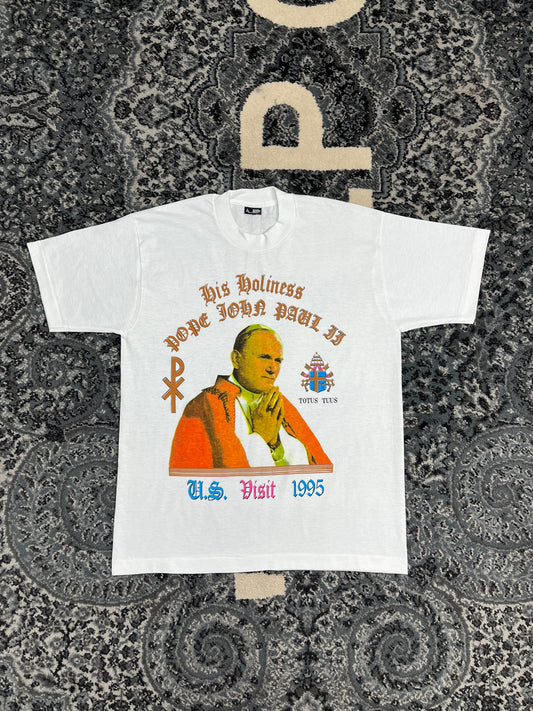 Vintage 1995 The Pope Visite NYC Tee